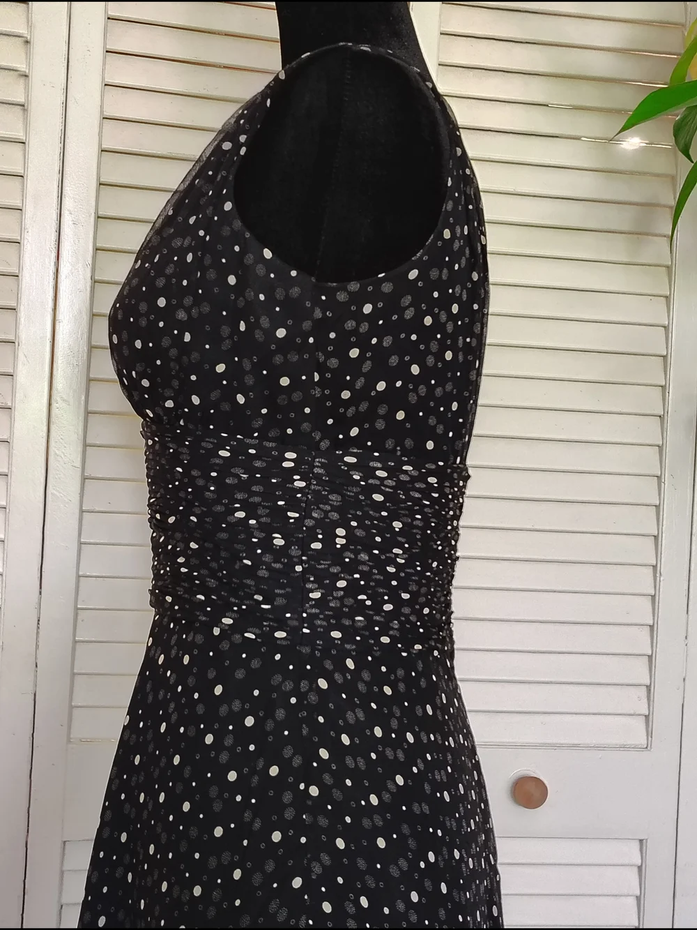 White House Black Market Black Polka Dot Silk Midi Dress Size 2 – Like New - Picture 10 of 16